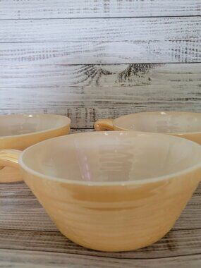 Vintage Fire King set of 3 handled Soup Bowls